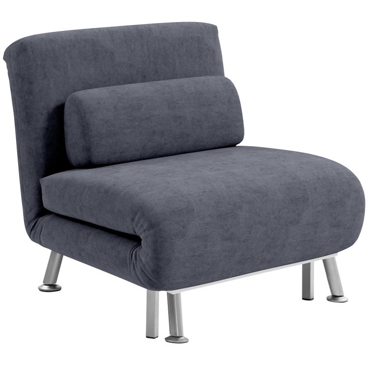 Picture of Single Velvet-Feel Sleeper Chair - Charcoal Grey