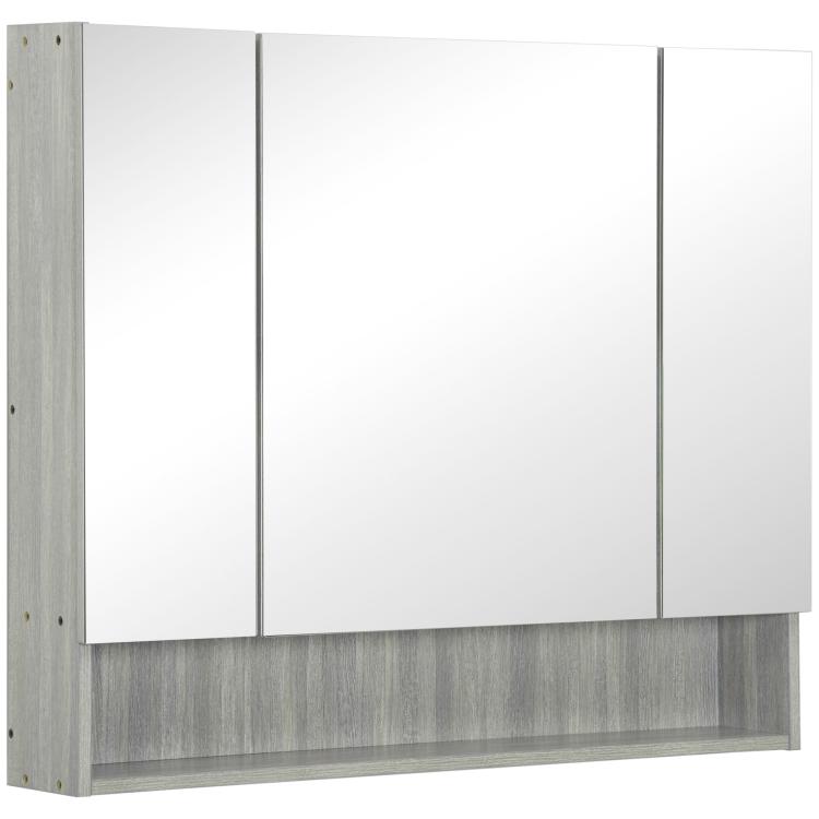 Picture of kleankin Bathroom Mirror Cabinet Wall Mounted Storage
