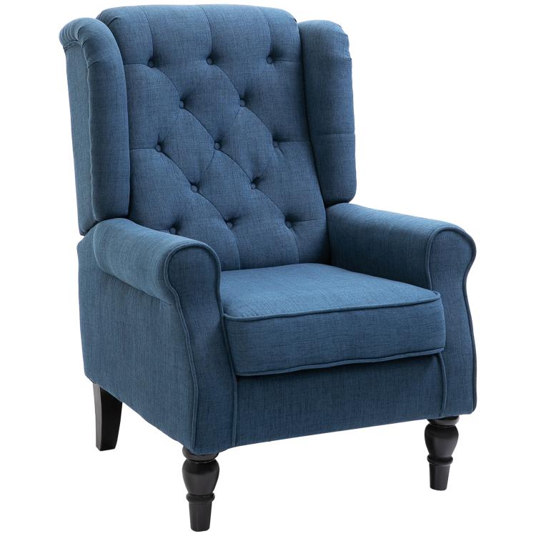 Picture of Wingback Accent Chair Retro Upholstered Button Tufted