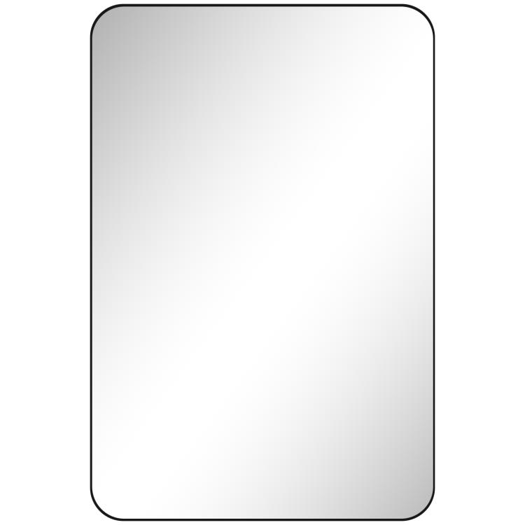 Picture of 90 x 60cm Curved Bathroom Mirror - Black