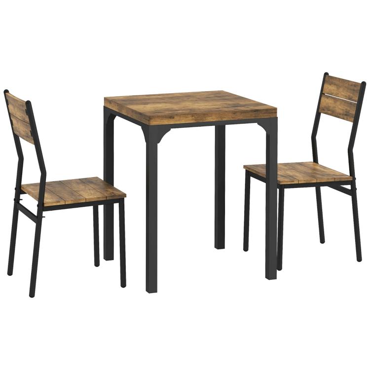 Picture of Three-Piece Minimal and Compact Dining Set Grey Wood Grain