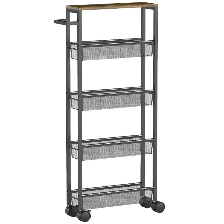 Picture of Slim Storage Trolley 5-Tier Kitchen Cart on Wheels with