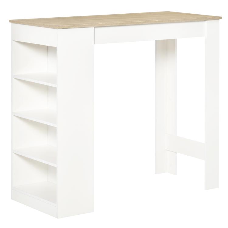 Picture of Bar Table Dining Table with 4-Tier Storage Shelf for