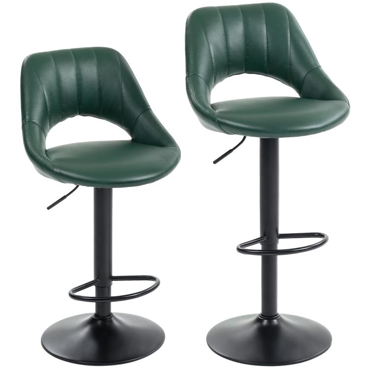 Picture of Bar Stool Set of 2 Microfiber Cloth Adjustable Height