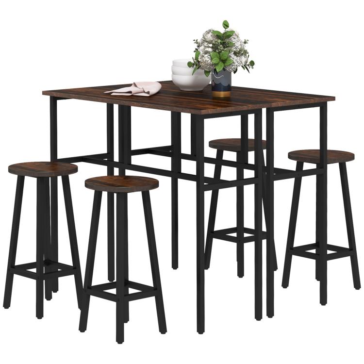 Picture of 6-Piece Bar Table Set Counter Height Kitchen Dining Set