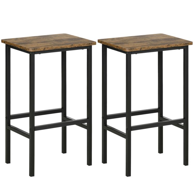 Picture of Industrial Bar Stools Set of 2 Kitchen Breakfast Bar