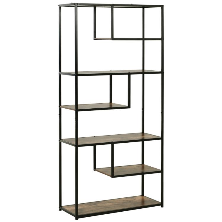 Picture of 6 Tier Bookcase Industrial Tall Shelf Unit with Steel