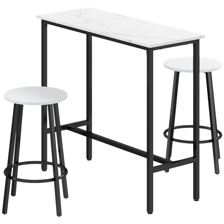 Picture of Five-Piece Industrial-Style Bar Table Set - BrownBlack