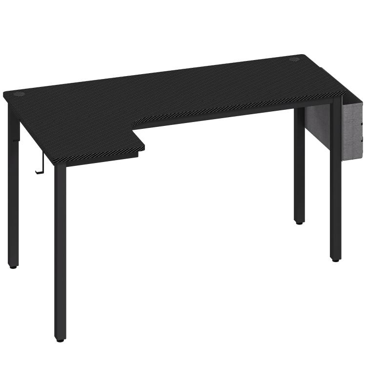 Picture of L-Shaped Computer Gaming Desk with Fabric Bag Hooks and