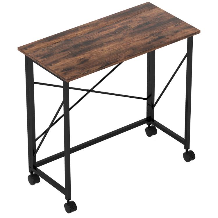 Picture of 80 cm Folding Desk on Wheels - Natural Tone