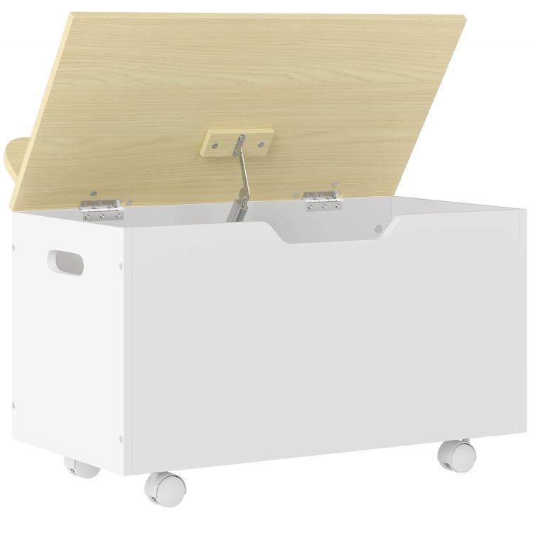Picture of AIYAPLAY Toy Box with Lid Toy Chest with Wheels and Safety