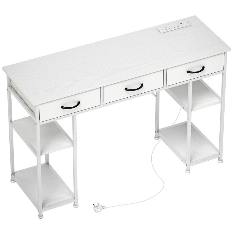 Picture of 120cm Computer Desk with Power Outlets Office Desk Study