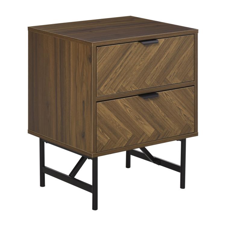 Picture of Bedside Table with Two Drawers Side Cabinet Storage Unit