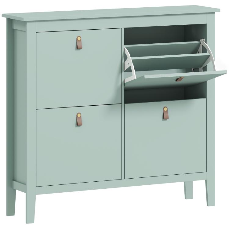 Picture of Modern Two-Drawer Shoe Cabinet - White