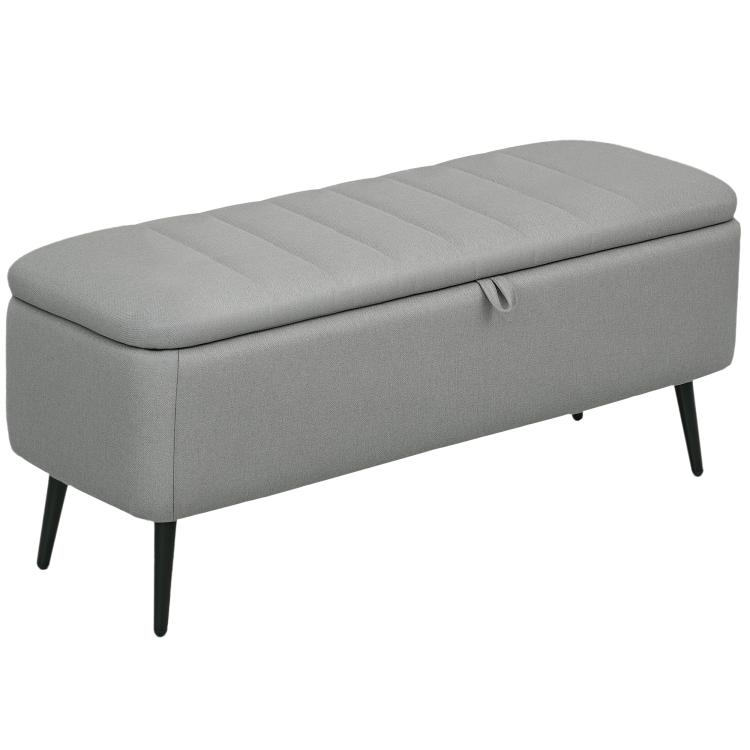 Picture of Storage Ottoman with Flip Top Rectangular Upholstered