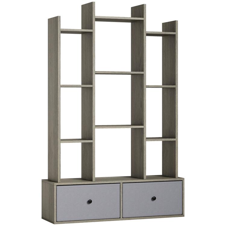 Picture of 12 Shelf Storage Unit with Drawers - Graphite Wood Effect