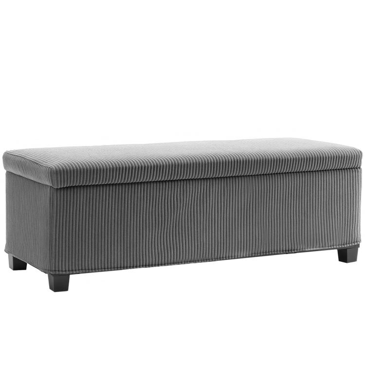 Picture of 84L Corduroy Storage Ottoman - Grey