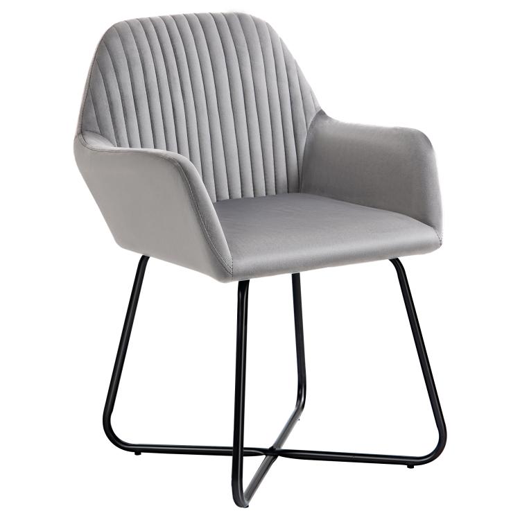 Picture of Modern Arm Chair Upholstered Accent Chair with Metal Base