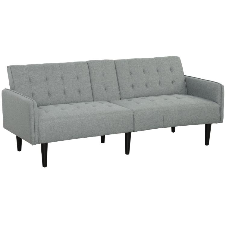Picture of Three-Seater Sofa Bed with Cupholders - Light Grey