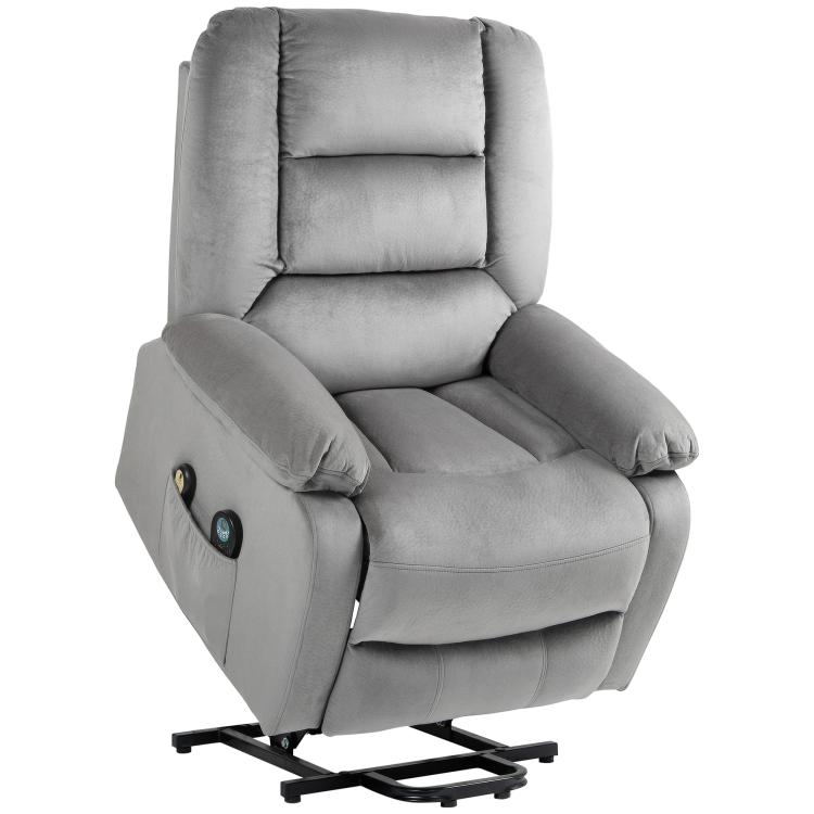 Picture of Velvet-Feel Electric Lift-and-Recline Massage Armchair