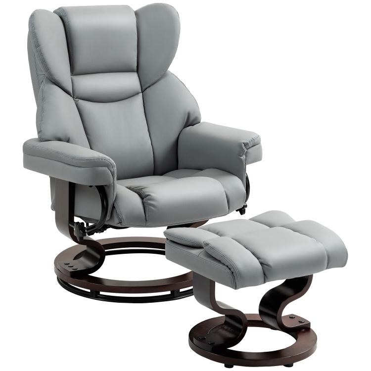 Picture of 360 Swivel Recliner Chair with Footstool PU Leather