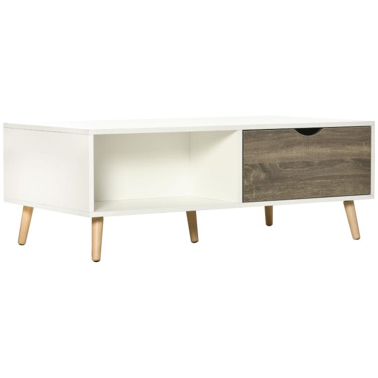Picture of Coffee Table Modern Tea Table with Open Storage Shelves