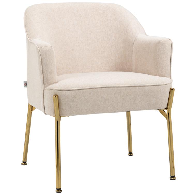 Picture of Fabric Accent Chair Modern Armchair with Metal Legs for