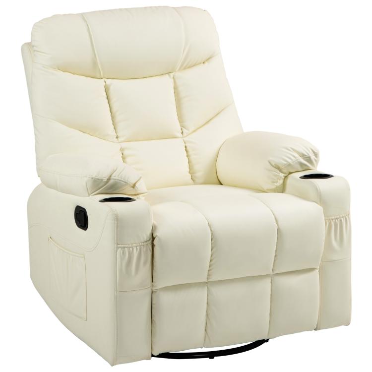 Picture of Manual Reclining Chair Recliner Armchair with Swivel Faux