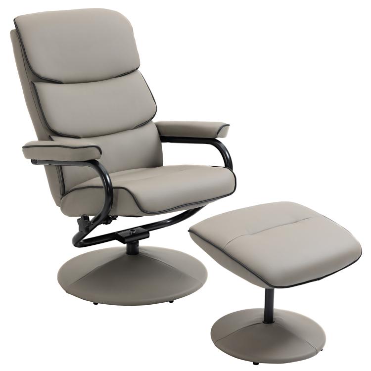 Picture of Recliner Chair with Ottoman 360 Swivel Faux Leather High