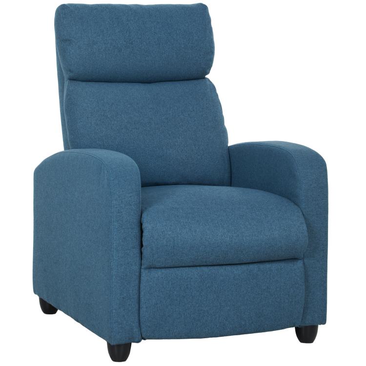 Picture of 135 Push Back Recliner Armchair with Footrest - Blue