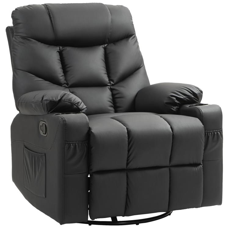 Picture of Manual Reclining Chair Recliner Armchair with Swivel Faux