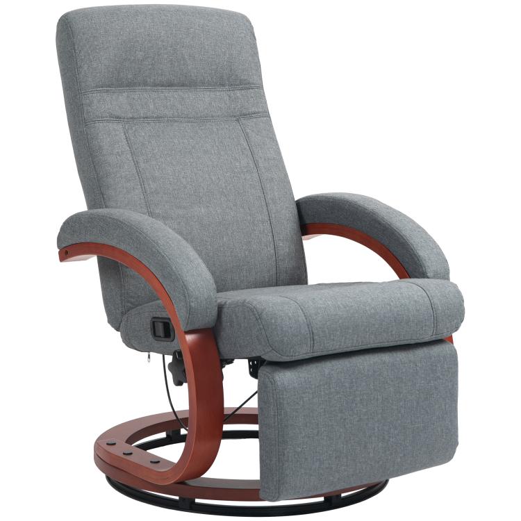Picture of 135 Manual Reclining Swivel Chair with Footrest - Black