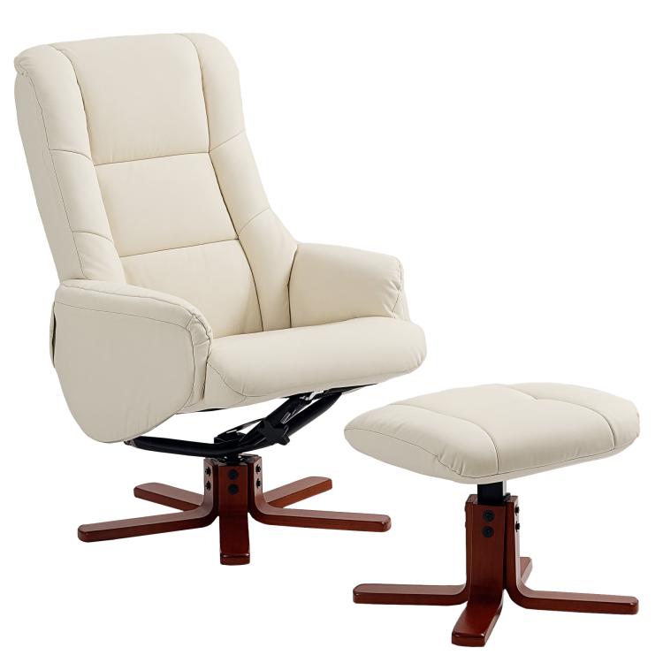 Picture of Rocking Recliner Chair with Footstool PU Leather Recliner