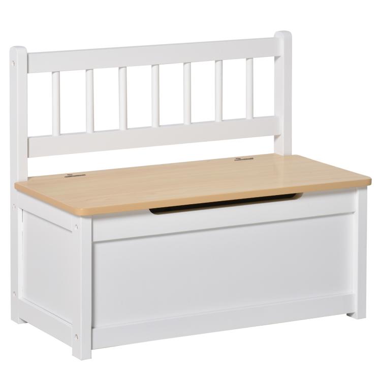 Picture of 2 In 1 Wooden Toy Box Seat Storage Bench Storage Chest