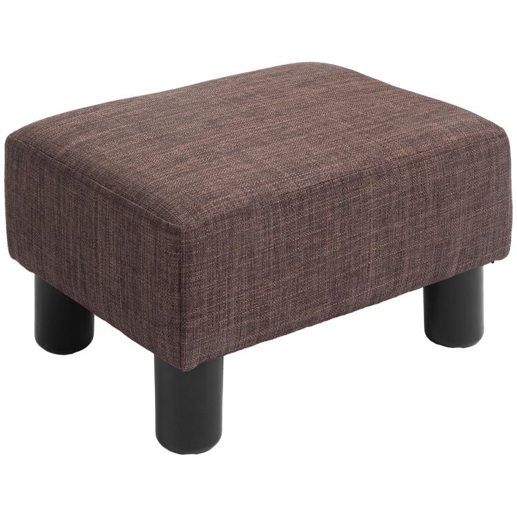 Picture of Linen Fabric Footstool Ottoman Cube with 4 Plastic Legs