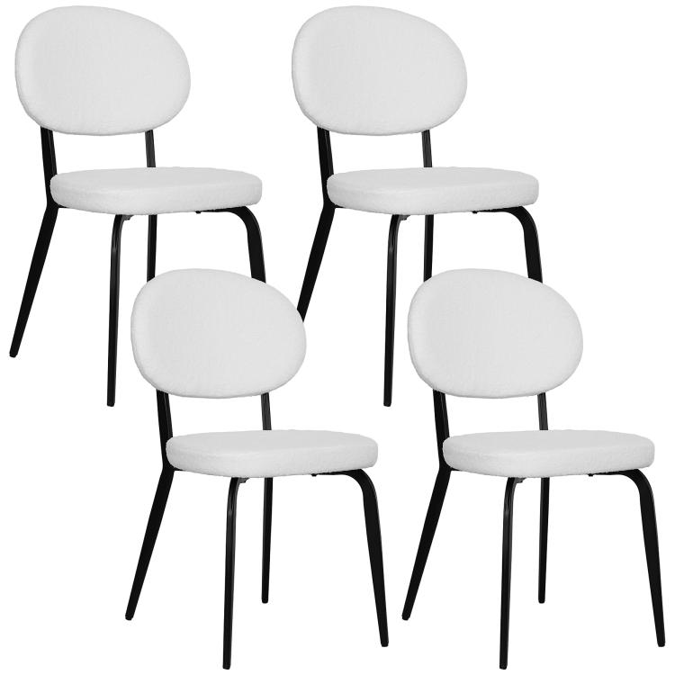 Picture of Set of Four Boucle Dining Chairs - Black
