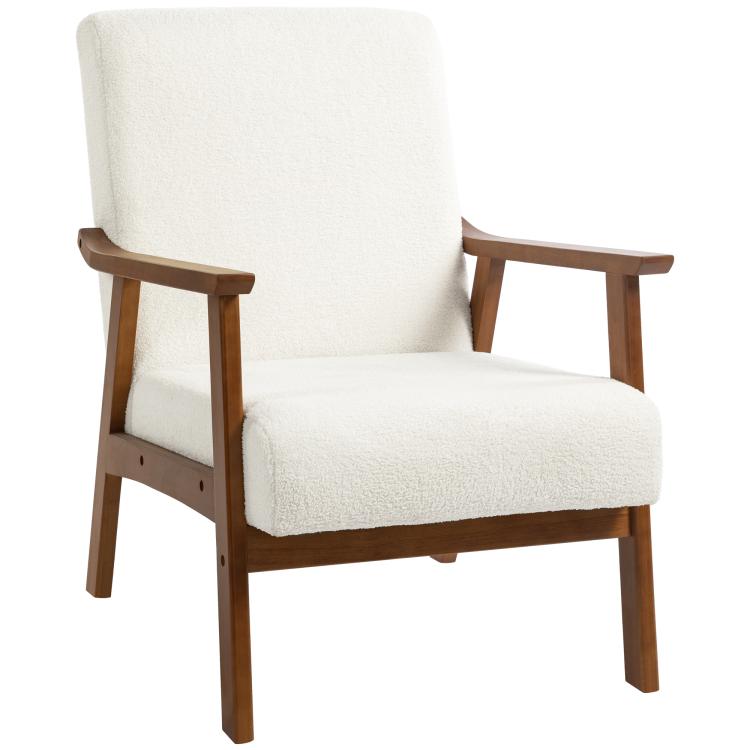 Picture of Armchair with Wide Seat Boucle Accent Chair Thick Padded