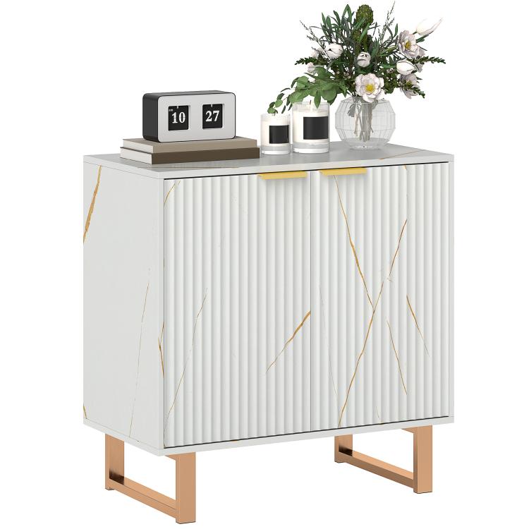 Picture of Elegant Storage Sideboard - WhiteGold-Tone