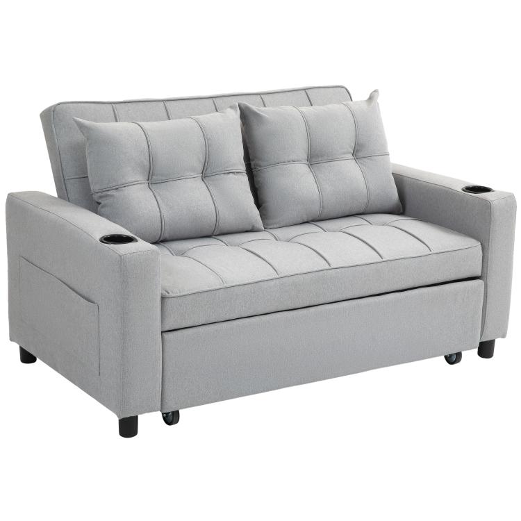 Picture of Two-Seater Pull-Out Sofa Bed - Light Grey