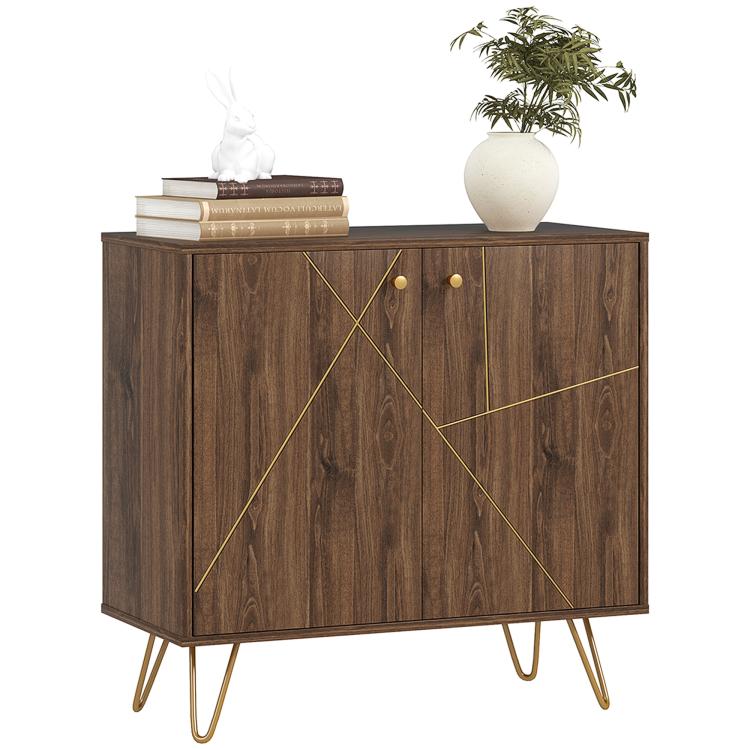 Picture of Sideboard Storage Cabinet with Golden Lines Modern Luxury