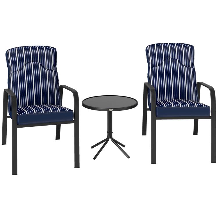 Picture of Three-Piece Reclining Chair Set - Blue