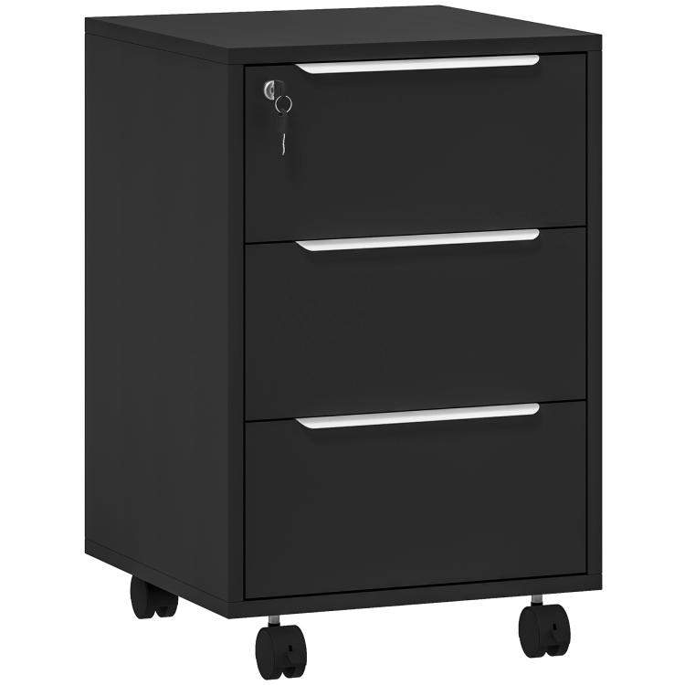 Picture of Three-Drawer Locking Filing Cabinet - Black