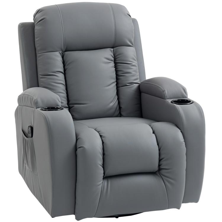 Picture of Massage Recliner Armchair PU Leather Recliner Chair Grey