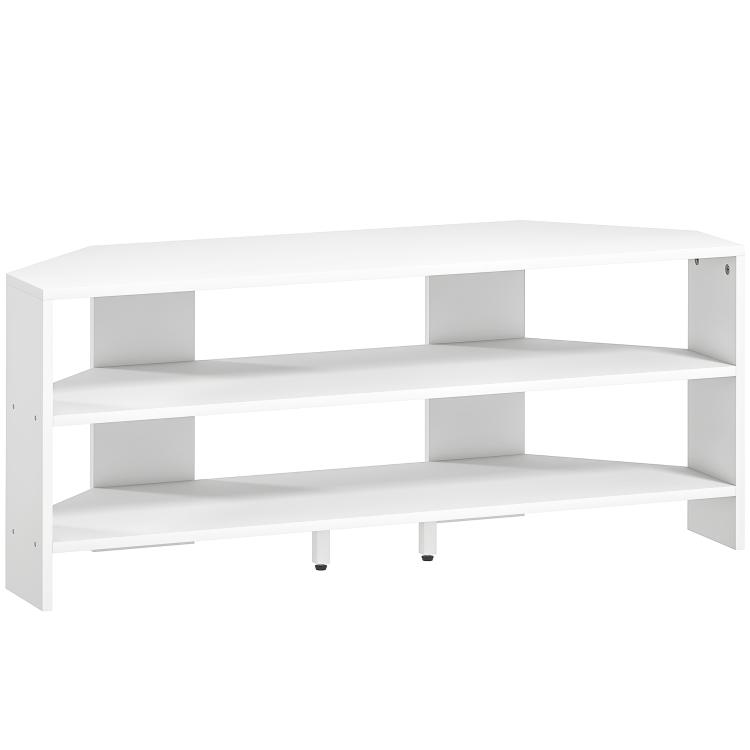 Picture of Corner TV Stand with 2 Open Shelves for 47 Inch TV - Rustic