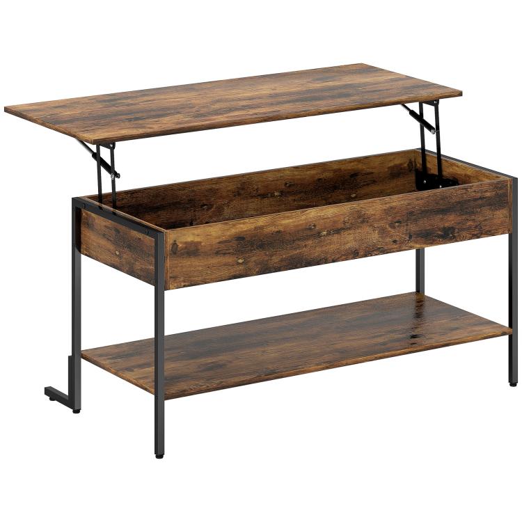 Picture of Lift-Top Coffee Table with Storage - Rustic Brown
