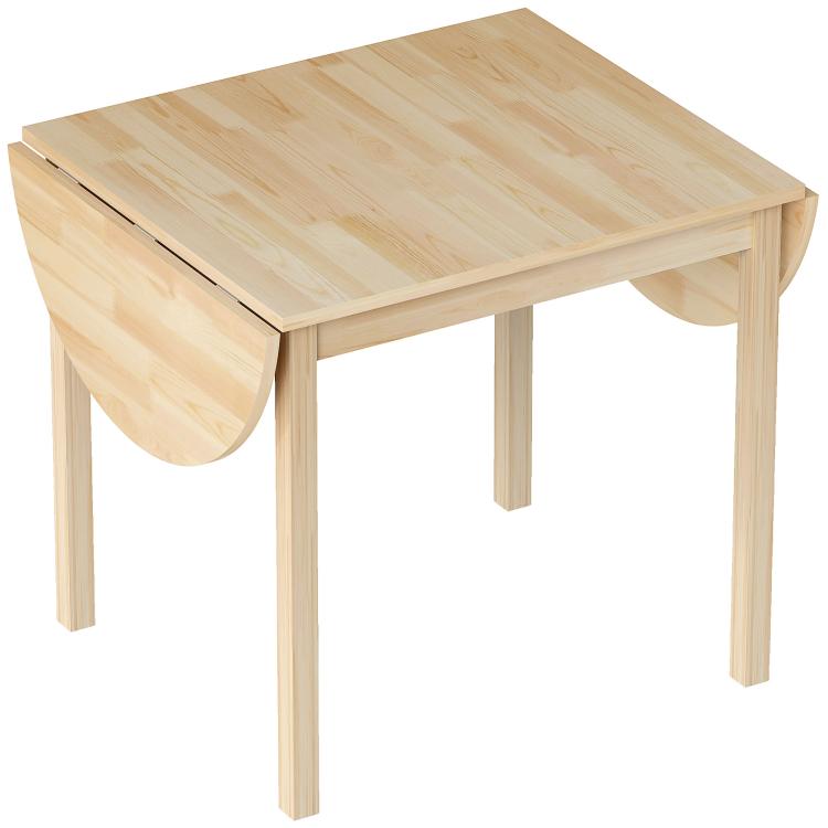 Picture of 4-6 Person Wooden Drop-Leaf Table - Natural Finish