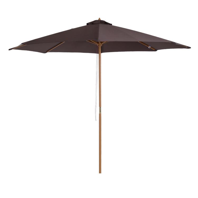 Picture of 3m Garden Parasol Pulley Operated Patio Umbrella Wooden