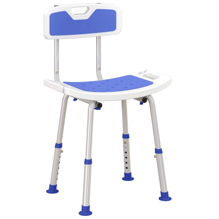 Picture of Shower Stool with Backrest Height Adjustable Shower Chair