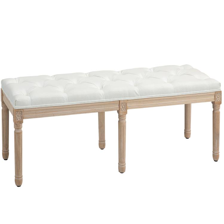 Picture of Vintage French Look Bed End Bench - Cream White