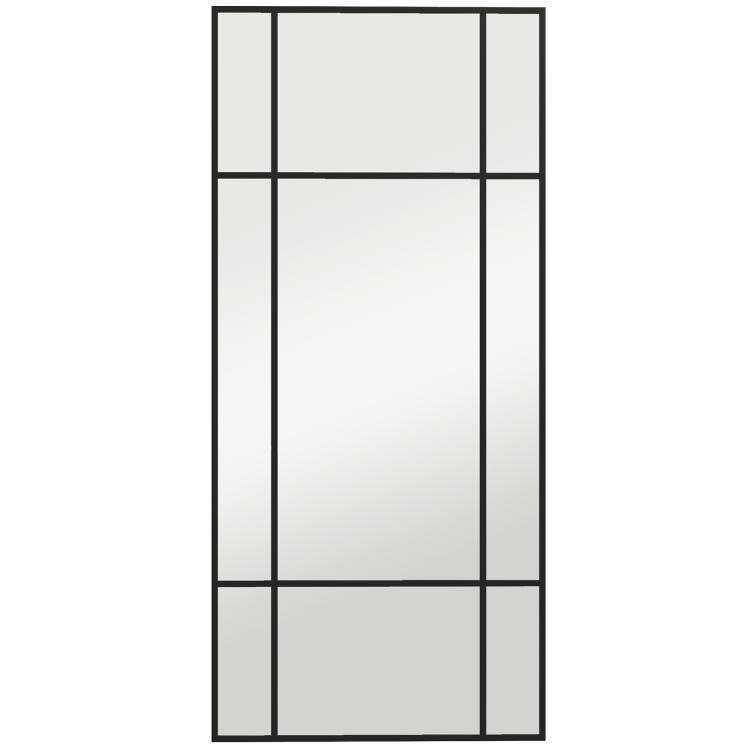 Picture of Decorative Grid Wall Mirror with Back Hooks - Black